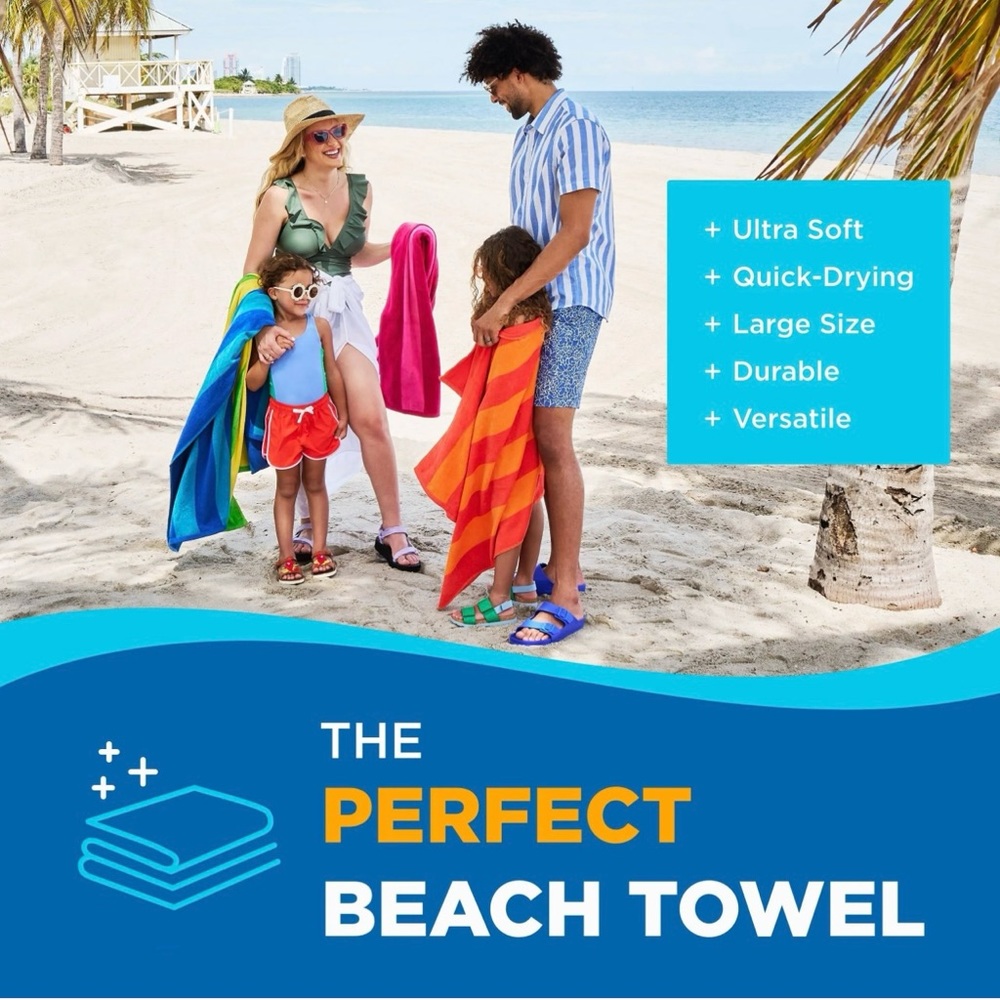 KAUFMAN • Multi Colored Beach Towels • Large • - Picture 8 of 12